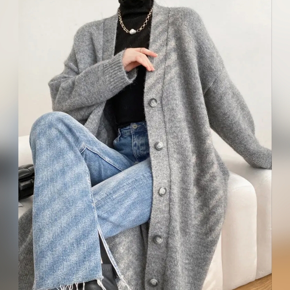 NWT Oversized One Size Wool Blend Cardigan - Picture 1 of 1